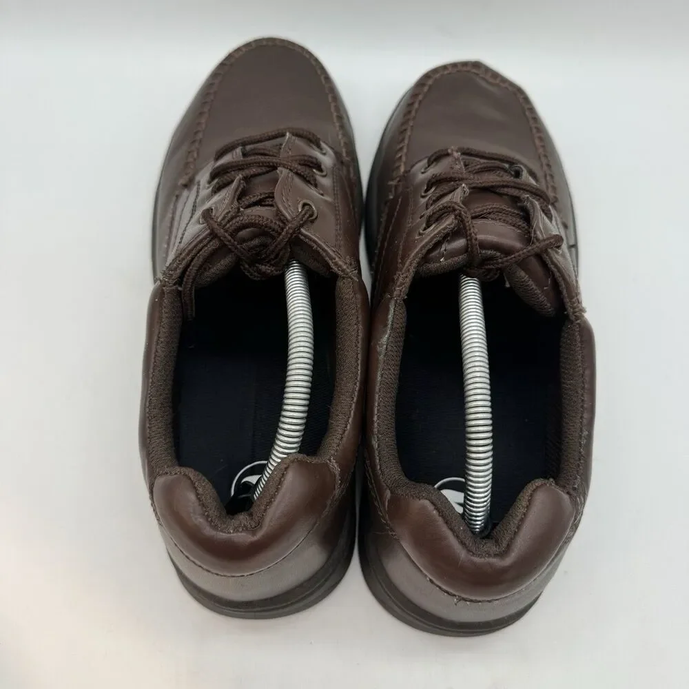 Dr. Scholl's Ross Derby Shoes Men's 10.5W Brown Leather Split Toe Lace Up Oxford